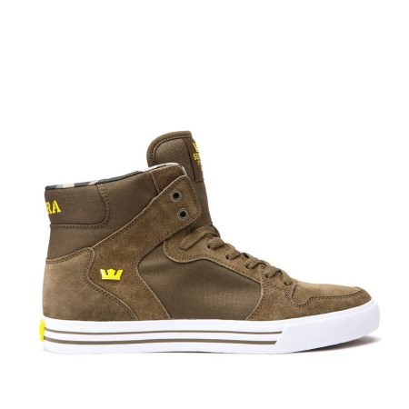 Supra Vaider Olivengrønne Høye Sneakers Dame [NO-1-X698]
